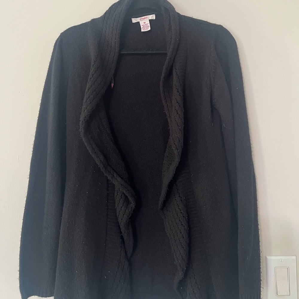 Candies Black Open Front Cardigan - Picture 4 of 6